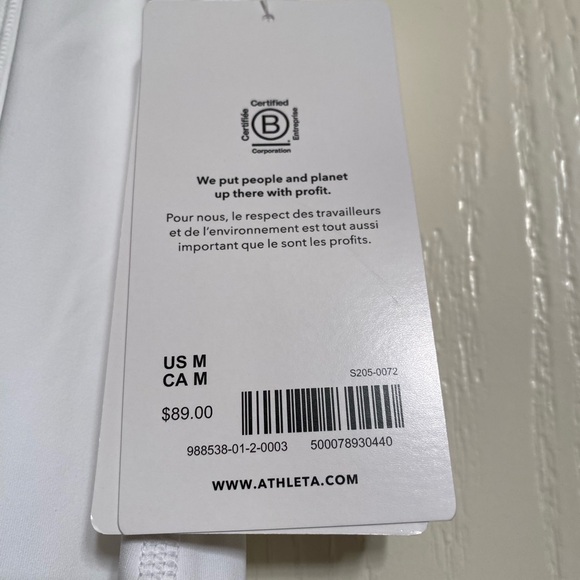 Athleta Ace Tennis Front Zip-Down Dress Spandex White Women Size Medium NWT - Picture 8 of 15